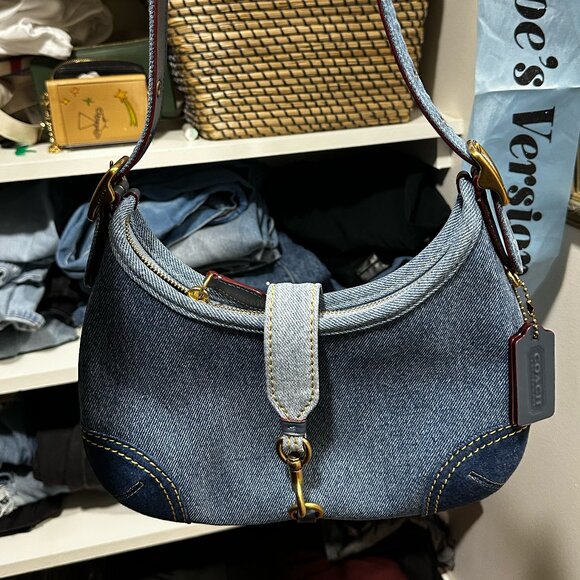 Coach Handbags - COACH Hamptons Hobo Bag With Repurposed Denim
